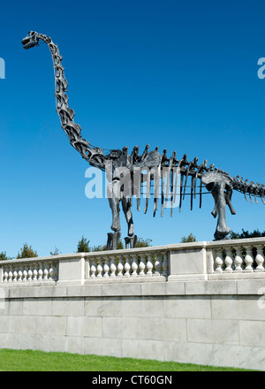 Brachiosaurus scultura al di fuori del campo il Museo di Storia Naturale di Chicago, Illinois, Stati Uniti d'America. Foto Stock