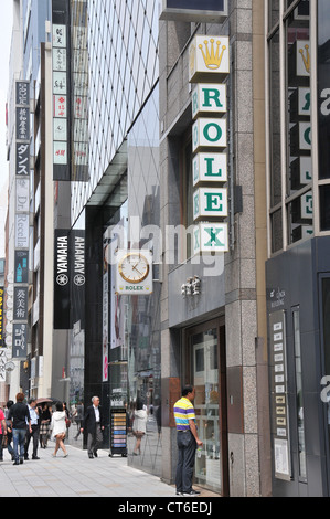 Rolex boutique, Ginza, Tokyo, Giappone Foto Stock