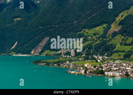 La Svizzera, Canton Svitto, Brunnen, lago di Lucerna Foto Stock