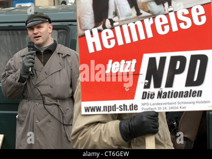 Thomas Steiner Wulff (NPD) in Kiel Foto Stock