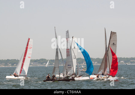 Newport Rhode Island alta velocità catamarani racing Foto Stock