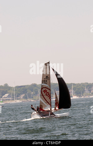 Newport Rhode Island alta velocità catamarani racing Foto Stock