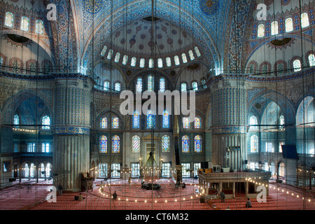 Türkei, Istanbul, Sultanahmet, Sultan-Ahmet-Camii, genannt die Blaue Moschee. Foto Stock