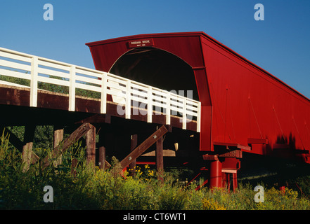 1883 Roseman Covered Bridge, Madison County, Iowa, USA, 1990s Foto Stock