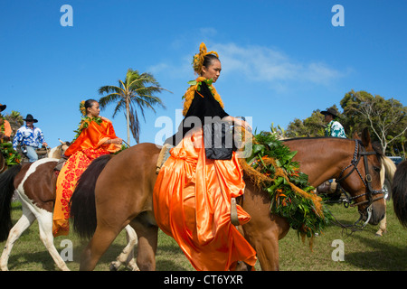 Re Kamehameha parata del giorno, Hawi, North Kohala, Big Island delle Hawaii Foto Stock