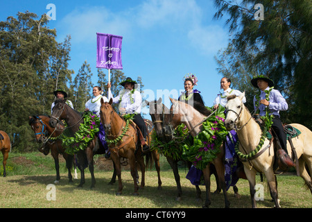 Re Kamehameha parata del giorno, Hawi, North Kohala, Big Island delle Hawaii Foto Stock