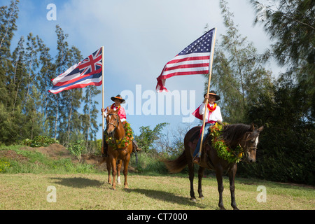 Re Kamehameha parata del giorno, Hawi, North Kohala, Big Island delle Hawaii Foto Stock