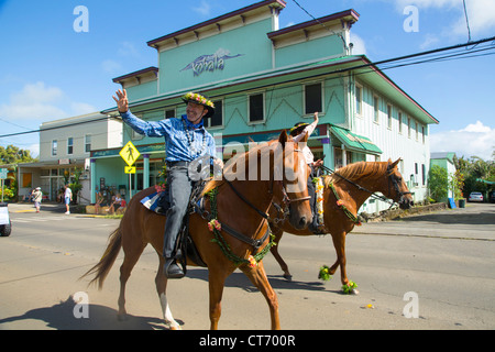 Re Kamehameha parata del giorno, Hawi, North Kohala, Big Island delle Hawaii Foto Stock