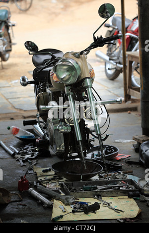 Royal Enfield bullet diesel Andhra Pradesh in India del Sud Foto Stock