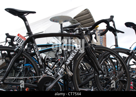 Bradley Wiggins pronto bici per andare al Tour de France, 2012 Foto Stock