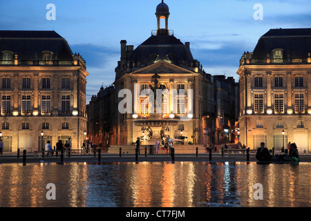 Francia Aquitania, Bordeaux, Place de la Bourse, Foto Stock