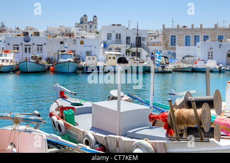 Porto di pesca di Naoussa, Paros, Grecia Foto Stock