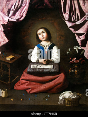 La giovane Vergine 1632 Francisco de Zurbarán spagnolo Fuente de Cantos Spagna Foto Stock