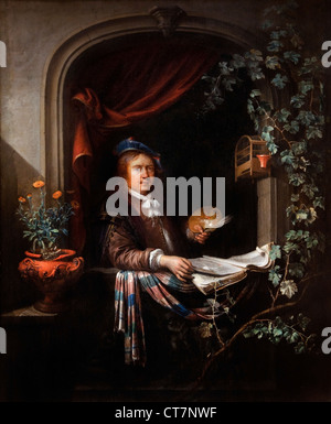 Ritratto Di Auto Gerrit Dou 1613 - 1675 olandese Paesi Bassi Foto Stock