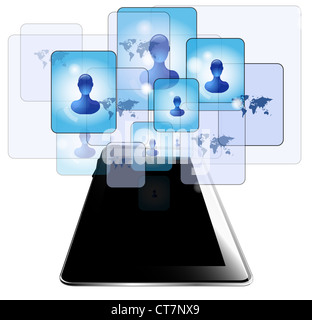 Tablet PC con persone di comunicare Foto Stock