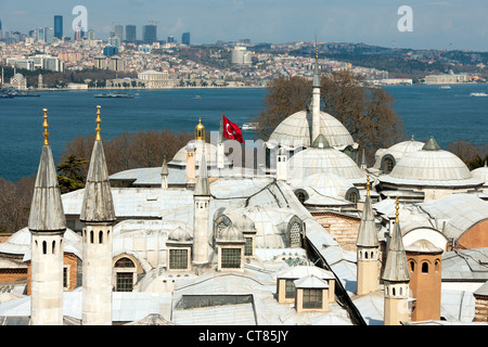 Türkei, Istanbul, Topkapi Saray, Harem, Blick vom Turm der Gerechtigkeit (Adalet Kulesi) Foto Stock