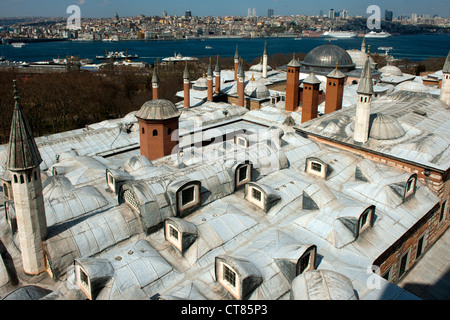 Türkei, Istanbul, Topkapi Saray, Harem, Blick vom Turm der Gerechtigkeit (Adalet Kulesi) Foto Stock