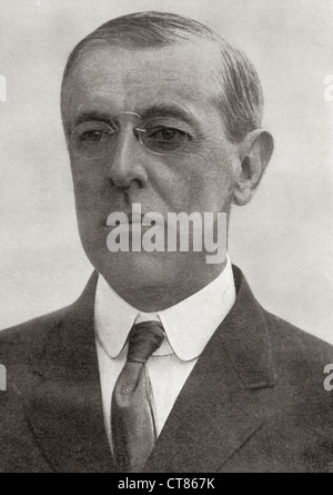 Thomas Woodrow Wilson, 1856 - 1924. Ventottesimo Presidente degli Stati Uniti d'America. A partire dall'anno 1918 illustrata. Foto Stock