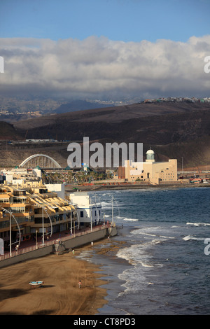 Spagna isole canarie Gran Canaria, Las Palmas, Playa de las canteras, spiaggia, Foto Stock