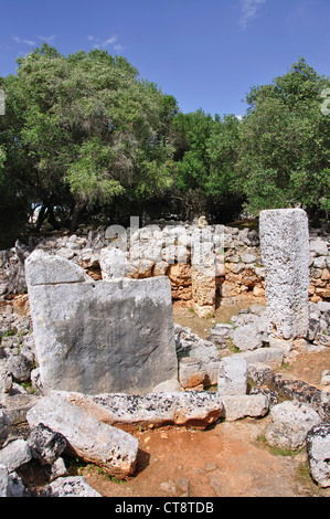 La preistorica, sito archeologico di Trepucó, vicino a Mahon, Menorca, isole Baleari, Spagna Foto Stock