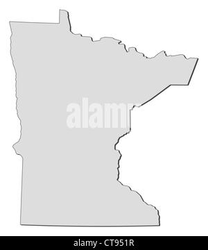 Mappa di Minnesota, uno stato di Stati Uniti. Foto Stock