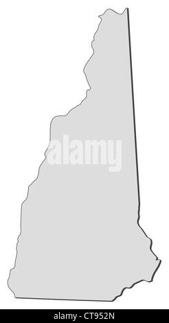 Mappa del New Hampshire, uno stato di Stati Uniti. Foto Stock
