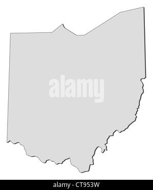 Mappa di Ohio, uno stato di Stati Uniti. Foto Stock