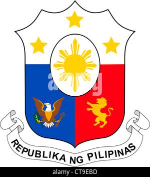 Stemma nazionale della Repubblica delle Filippine. Foto Stock