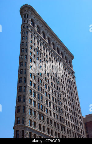 Il Flatiron Building a 23rd Street e Fifth Avenue a New York, Stati Uniti d'America Foto Stock