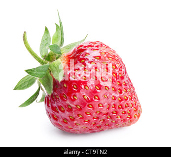 Fragola isolati su sfondo bianco Foto Stock