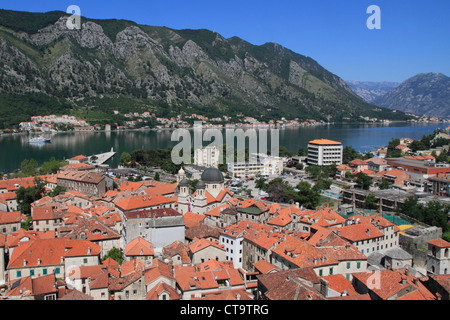 Montenegro Cattaro, old town view Foto Stock