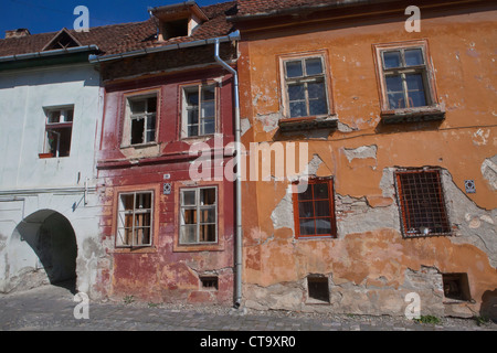 Davanti casa di Sighişoara, Carpazi Transilvania, Târnava Mare nel fiume Mureş contea, Romania, Europa orientale, UE Foto Stock