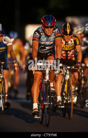 Lance Armstrong per i concorrenti la US Postal Service Team al 1998 Prima unione noi PRO di Ciclismo. Foto Stock