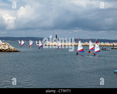 Scuole nazionali Associazione Vela regata di Weymouth e Portland National Sailing Academy, Luglio 2012 Foto Stock