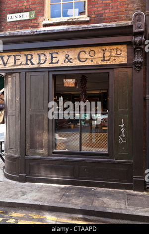 Negozio tradizionale anteriore in Spitalfields, Londra Foto Stock