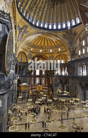 Vista interna dell'Hagia Sophia, Istanbul, Turchia, Europa Foto Stock