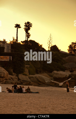 La Spiaggia di Clifton e al tramonto, Cape Town, Western Cape, Sud Africa, RSA, Africa Foto Stock