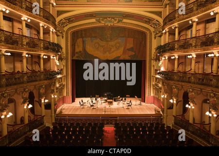 Interno del Teatro Amazonas Manaus opera house, Manaus, Amazonas, Brasile, Sud America Foto Stock