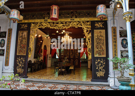 Set di camera, Peranakan Mansion, Penang, Malaysia. Foto Stock