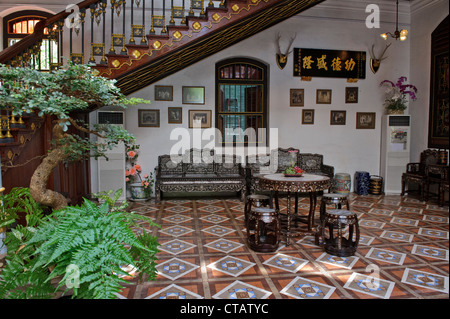 Set di camera, Peranakan Mansion, Penang, Malaysia. Foto Stock