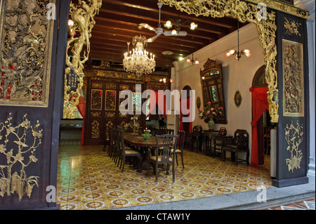 Set di camera, Peranakan Mansion, Penang, Malaysia. Foto Stock