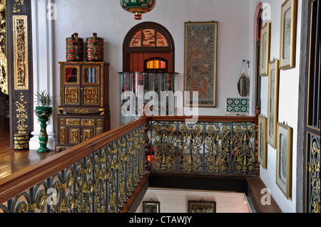 Camera orientale la decorazione, Peranakan Mansion, Penang, Malaysia. Foto Stock