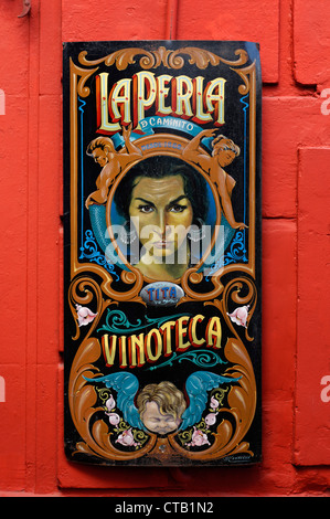 Italiano La Perla Vinoteca accedi Caminito, La Boca, Buenos Aires, Argentina Foto Stock