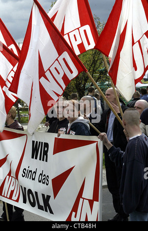 NPD dimostrazione nell'esercito a Berlino-spandau Foto Stock