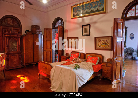 Set di camera, Peranakan Mansion, Penang, Malaysia. Foto Stock