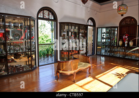 Delicato la Cina sul display, Peranakan Mansion, Penang, Malaysia. Foto Stock