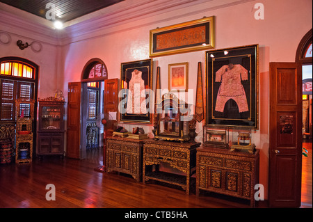 Set di camera, Peranakan Mansion, Penang, Malaysia. Foto Stock