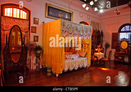 Set di camera, Peranakan Mansion, Penang, Malaysia. Foto Stock