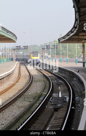 Un 125 InterCity British Rail, primo grande Western Londra a Swansea treno arrivando a Swansea stazione ferroviaria, Galles del Sud Foto Stock