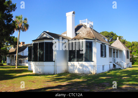 PLANTATION HOUSE, KINGSLEY PLANTATION, IL TIMUCUAN preservare, Fort George Island, Jacksonville, Florida, Stati Uniti d'America Foto Stock